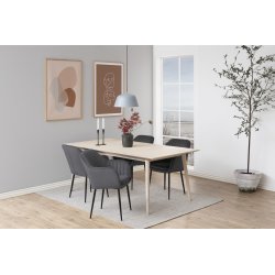 Emilia spisebordsstol, Metal/VIC stof, Grå