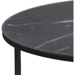 Alisma sofabord, Metal/Glas, Rundt, Sort