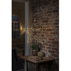 Metallstjärna med LED-ljus | 64 cm | Silver