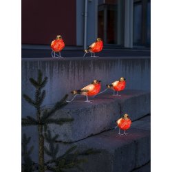 Ljusslinga med fåglar, 40 LED, mångfärgad