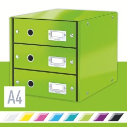 Leitz Click & Store förvaringsbox | 3 fack | Grön