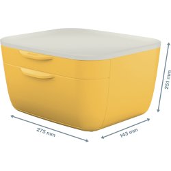 Förvaringsbox Leitz Cosy | 2 lådor | Gul