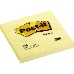 Post-it memoblokke 76 x 76 mm, gul