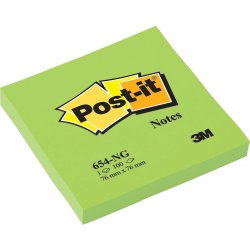 Post-it memoblock 76x76 mm, neongrön