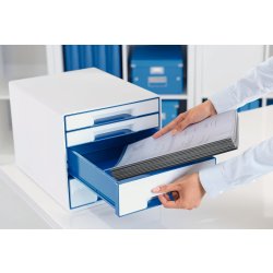 Leitz Wow Cube förvaringsbox, 4 lådor, blå