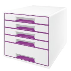 Leitz Wow Cube förvaringsbox, 5 lådor, lila