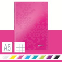 Leitz WOW anteckningsbok | A5 | Rutad | Rosa