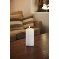 Sille Exclusive LED Ljus, Ø7,5 x H15 cm, Vit