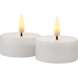 Sille LED -värmeljus, Ø4 cm Vit
