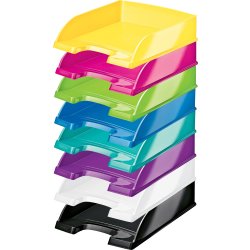 Leitz Wow brevkorg, isblå metallicfärg