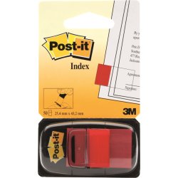 Post-it indexfane, rød 25x43 mm