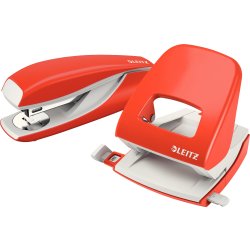 Leitz 5502 häftapparat, ljusröd
