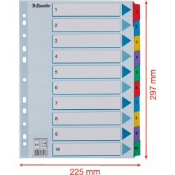 Esselte Mylar register A4, 1-10