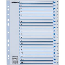Esselte Maxi register A4, A-Å, PP, hvid