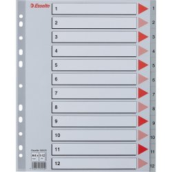 Esselte Maxi register A4, 1-12, grå