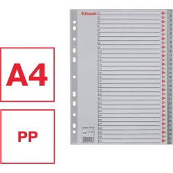 Esselte register A4, 1-31, plast, grå