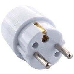 Adapter Schüko -> Dansk jord, vit