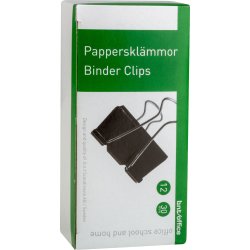 Pappersklämma foldback, bredd 30 mm (12 st)