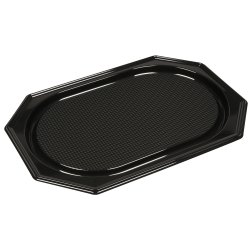 Serveringsfat, 45,5 x 30,2 cm, Plast, Svart, 10 st