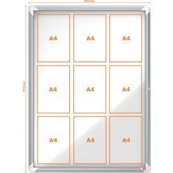 Nobo anslagsskåp 9xA4, täckt utomhus