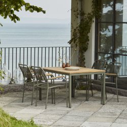 Toscana trädgårdsbord L132 cm + 4 Verona, Olivgrön
