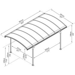 Palram Canopia Vitoria 5000 carport | Antracitgrå