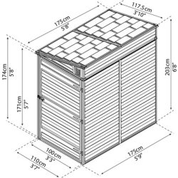 Palram Canopia SKYLIGHT PENT 2, skjul 1 m2