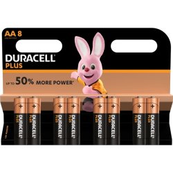 Duracell Plus AA LR6-batteri, 8 st.
