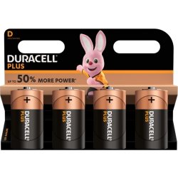 Duracell Plus D LR20-batteri, 4 st.