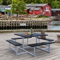 Plus Picknick bänkset | RePlast | Svart | 200 cm