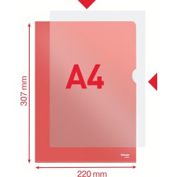 Esselte Copysafe mapp, A4, PP, 0,11 mm, 100st, röd