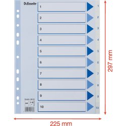 Register Esselte A4 1-10 Plast Vit