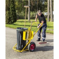 Sopvagn med 2 x hållare, Gul