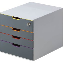 Durable Varicolor lådskåp med 4 lådor och lås