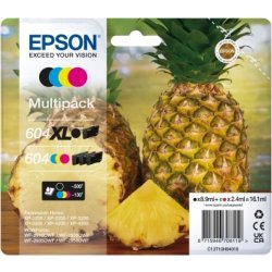 Epson T604XL Svart + T604 färger, flerpack