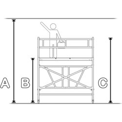 Fällbar byggnadsställning 135 x 180 - höjd 1,65 m