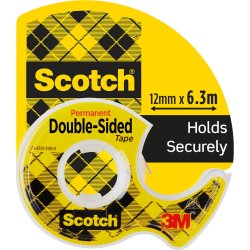 Scotch tejp, dubbelhäftande 12 mm x 6,3 m