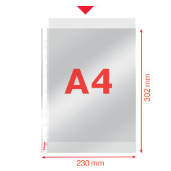 Esselte Premium plastficka, A4, topp, 0,11 mm