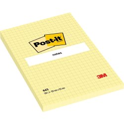 Post-it memoblock 102x152 mm, rutigt, gul