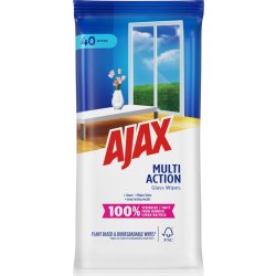 Ajax Wipes, Multi Action, Växtbaserade, 40 st.