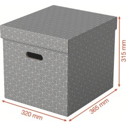 Esselte Home Box | Cube | Grå | 3 st.