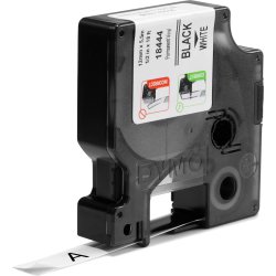 Dymo Rhino Vinyltape 12mm, svart på vit