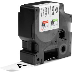 Dymo Rhino Vinyltape 24mm, svart på vit