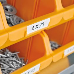 Dymo Rhino Vinyltape 24mm, svart på vit