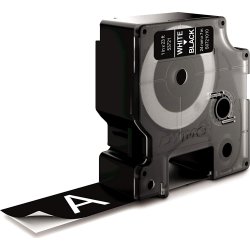 Dymo D1 märktejp 24 mm, vit på svart