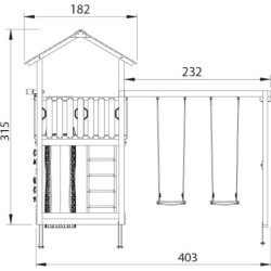 Jungle Gym Chalet 2.1 lektorn, gungor+rutschkana.