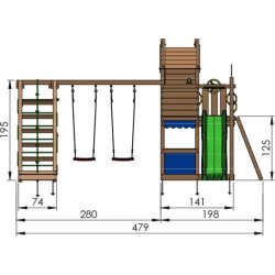 Jungle Gym Resort lektorn, klättring+blå rutsch