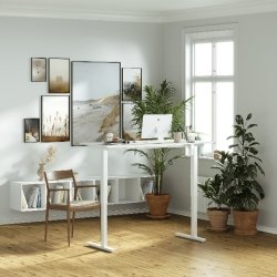 HeighTivity höj- och sänkbart bord, 60x140 cm, vit