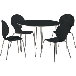Comfort Classic matsalsset med 4 stolar svart/krom
