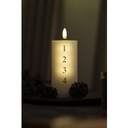 Sirius Sille adventsljus | LED | H15 cm | Vit/guld